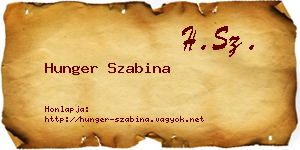 Hunger Szabina névjegykártya